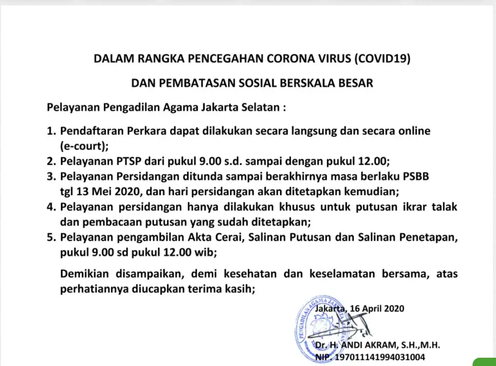 Daftar Gugatan Cerai Dengan Sistem E court Pengadilan di Tengah Wabah Covid-19